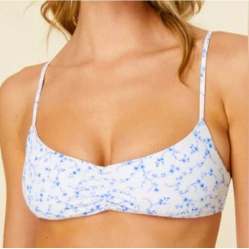 Andie women's XXXL US 20 Symi Swim Top Toid China Blue Floral NWT